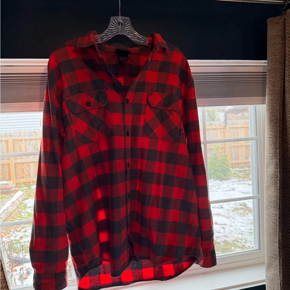 Burton Red and Gray Plaid Shirt